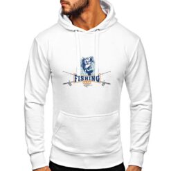Fishing Club Logo felpa con cappuccio personalizzata uomo digitalshirt bianca