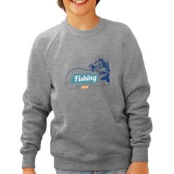 Fishing Club felpa senza cappuccio personalizzata bambino digitalshirt grigia