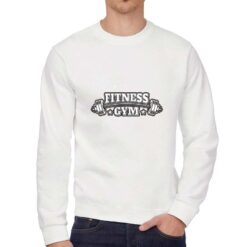 Fitness Gym felpa senza cappuccio personalizzata uomo digitalshirt bianca