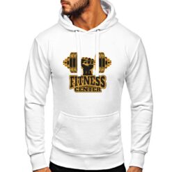 Fitness Center felpa con cappuccio personalizzata uomo digitalshirt bianca