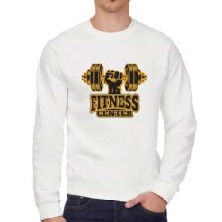 Fitness Center felpa senza cappuccio personalizzata uomo digitalshirt bianca