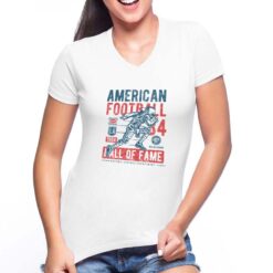 Football t-shirt scollo a v personalizzata donna digitalshirt bianca
