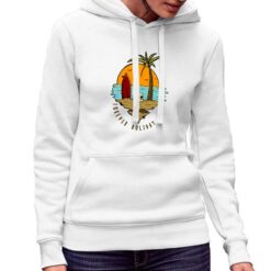 Forever Holiday felpa con cappuccio personalizzata donna digitalshirt bianca.jpg