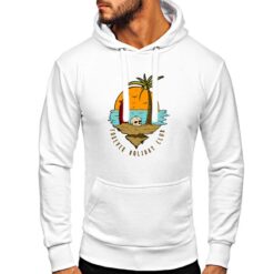 Forever Holiday felpa con cappuccio personalizzata uomo digitalshirt bianca