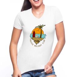Forever Holiday t-shirt scollo a v personalizzata donna digitalshirt bianca