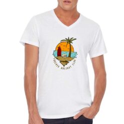 Forever Holiday t-shirt scollo a v personalizzata uomo digitalshirt bianca