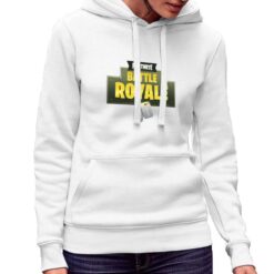 Fortnite Battleroyale felpa con cappuccio personalizzata donna digitalshirt bianca.jpg