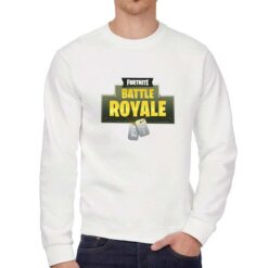 Fortnite Battleroyale felpa senza cappuccio personalizzata uomo digitalshirt bianca