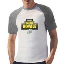Fortnite Battleroyale t-shirt bicolor personalizzata uomo digitalshirt grigia