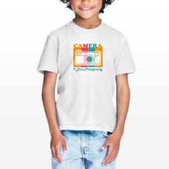 Fotocamera Vintage t-shirt personalizzata bambino digitalshirt bianca