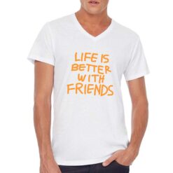 Friends t-shirt scollo a v personalizzata uomo digitalshirt bianca