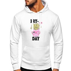 Fry Day felpa con cappuccio personalizzata uomo digitalshirt bianca