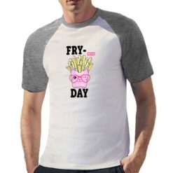 Fry Day t-shirt bicolor personalizzata uomo digitalshirt grigia