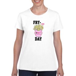 Fry Day t-shirt personalizzata donna digitalshirt bianco