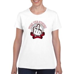 Fuck the System t-shirt personalizzata donna digitalshirt bianco