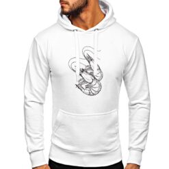 Gamberi felpa con cappuccio personalizzata uomo digitalshirt bianca
