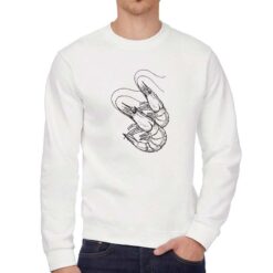 Gamberi felpa senza cappuccio personalizzata uomo digitalshirt bianca