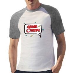 Game Over Fumetto t-shirt bicolor personalizzata uomo digitalshirt grigia