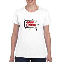 Game Over Fumetto t-shirt personalizzata donna digitalshirt bianco