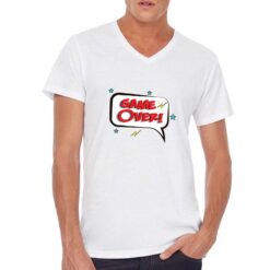 Game Over Fumetto t-shirt scollo a v personalizzata uomo digitalshirt bianca