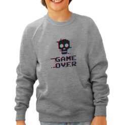 Game Over felpa senza cappuccio personalizzata bambino digitalshirt grigia