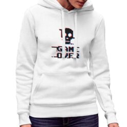 Game Over felpa con cappuccio personalizzata donna digitalshirt bianca.jpg