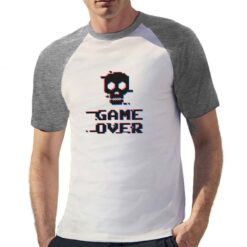Game Over t-shirt bicolor personalizzata uomo digitalshirt grigia
