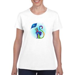 Gatto Arcobaleno t-shirt personalizzata donna digitalshirt bianco