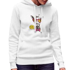 Giraffa felpa con cappuccio personalizzata donna digitalshirt bianca.jpg