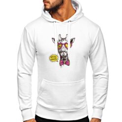 Giraffa felpa con cappuccio personalizzata uomo digitalshirt bianca