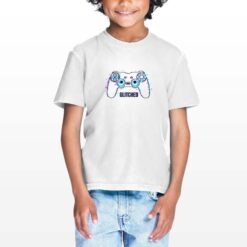 Glitched t-shirt personalizzata bambino digitalshirt bianca