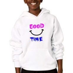 Good Time felpa con cappuccio personalizzata bambino digitalshirtbianco