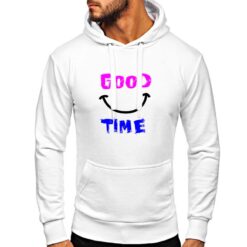 Good Time felpa con cappuccio personalizzata uomo digitalshirt bianca