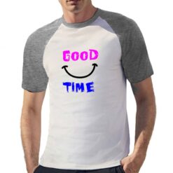 Good Time t-shirt bicolor personalizzata uomo digitalshirt grigia