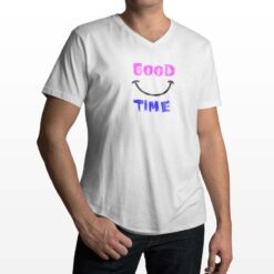 Good Time t-shirt scollo a v personalizzata uomo digitalshirt bianca