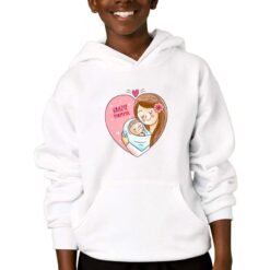 Grazie Mamma felpa con cappuccio personalizzata bambino digitalshirtbianco