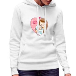 Grazie Mamma felpa con cappuccio personalizzata donna digitalshirt bianca.jpg