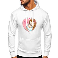 Grazie Mamma felpa con cappuccio personalizzata uomo digitalshirt bianca