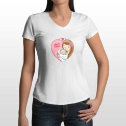 Grazie Mamma t-shirt scollo a v personalizzata donna digitalshirt bianca