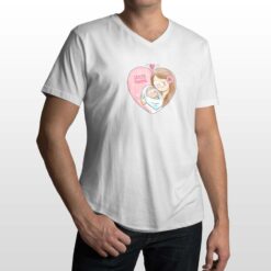Grazie Mamma t-shirt scollo a v personalizzata uomo digitalshirt bianca