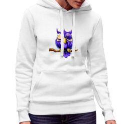 Gufo felpa con cappuccio personalizzata donna digitalshirt bianca.jpg