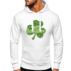 Happy San Patrizio felpa con cappuccio personalizzata uomo digitalshirt bianca