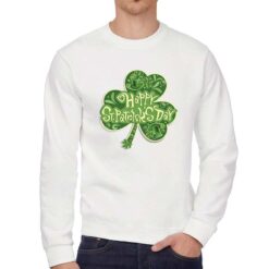 Happy San Patrizio felpa senza cappuccio personalizzata uomo digitalshirt bianca