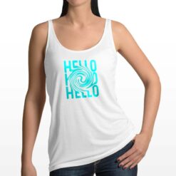 Hello canottiera personalizzata donna digitalshirt bianca