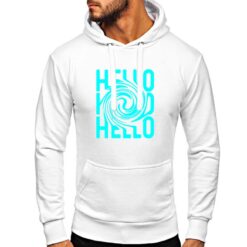 Hello felpa con cappuccio personalizzata uomo digitalshirt bianca