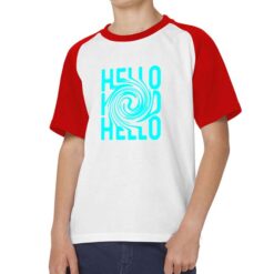 Hello t-shirt bicolor personalizzata bambino digitalshirt rossa
