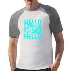Hello t-shirt bicolor personalizzata uomo digitalshirt grigia