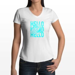 Hello t-shirt scollo a v personalizzata donna digitalshirt bianca