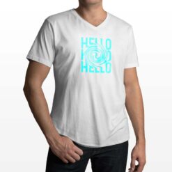 Hello t-shirt scollo a v personalizzata uomo digitalshirt bianca