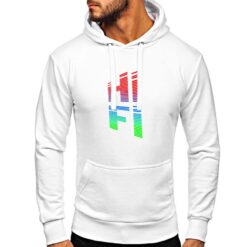 HI-FI felpa con cappuccio personalizzata uomo digitalshirt bianca